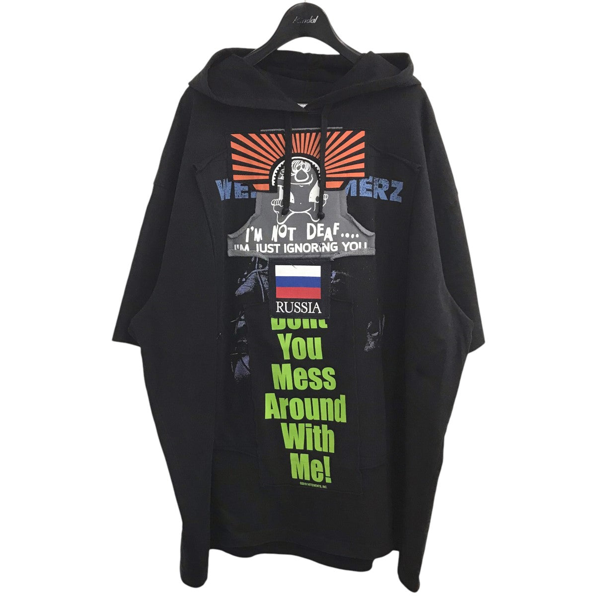 VETEMENTS(ヴェトモン) 2018AW ハーフスリーブパッチワークパーカー UAH19TR330 UAH19TR330 ブラック サイズ  15｜【公式】カインドオルオンライン ブランド古着・中古通販【kindal】