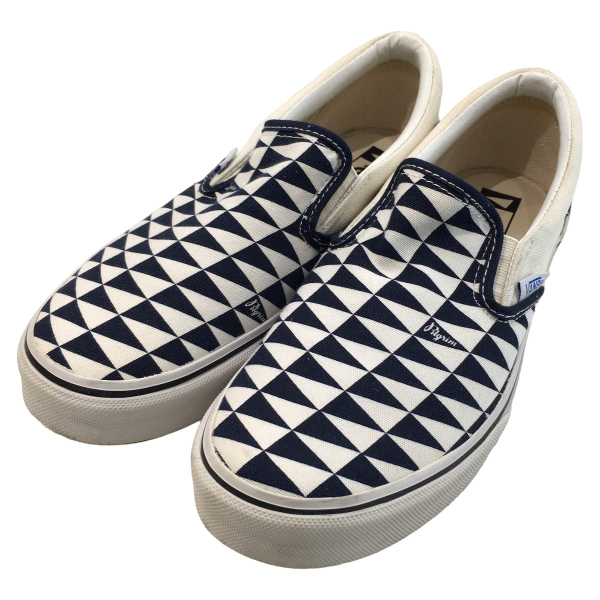 VANS × Pilgrim Surf +Supply スリッポンスニーカー ホワイト×ネイビー ...