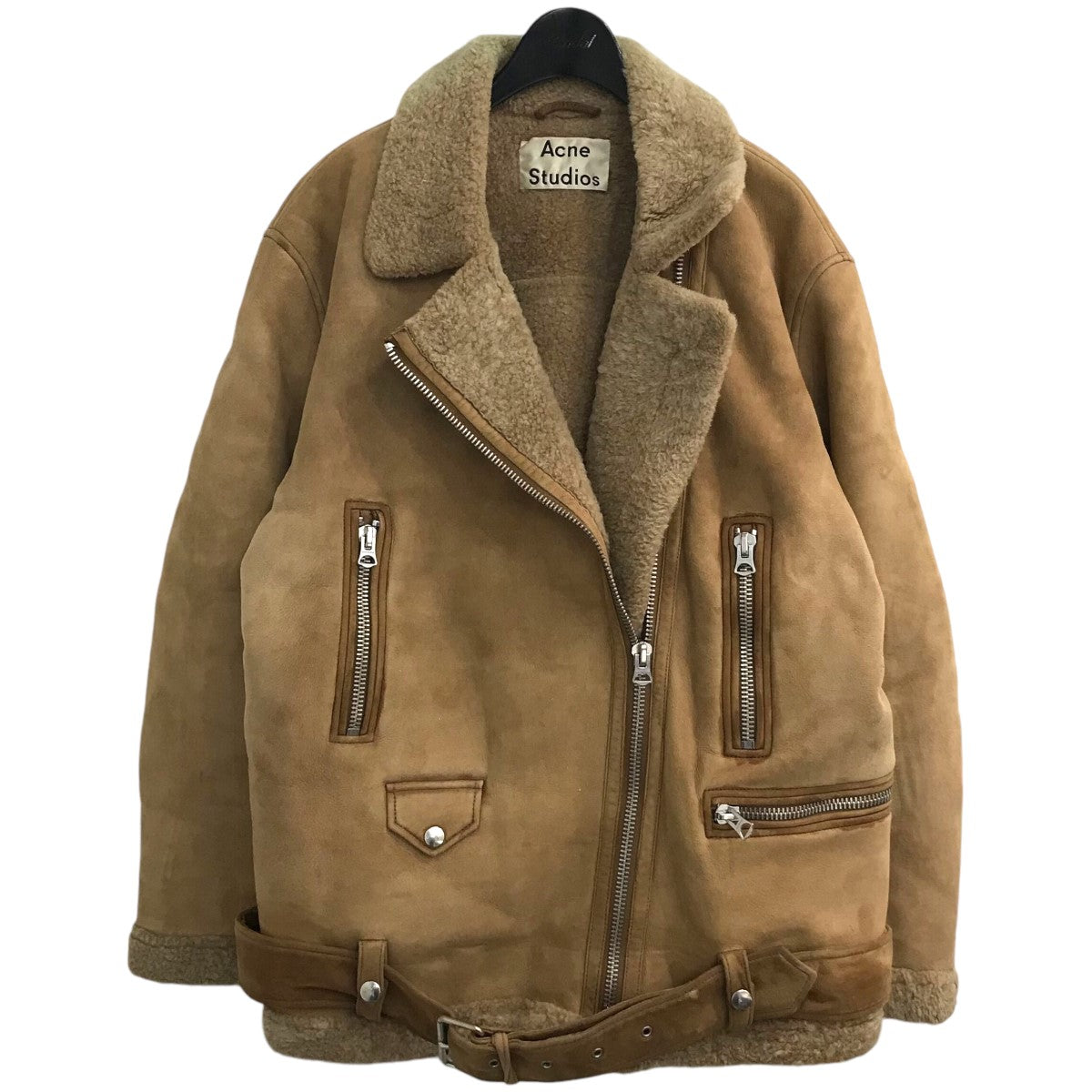 ACNE STUDIOS(アクネストゥディオズ) 「MORE SHEARLING」ムートンダブルライダースジャケット1AK154 1AK154  ベージュ サイズ 42｜【公式】カインドオルオンライン ブランド古着・中古通販【kindal】