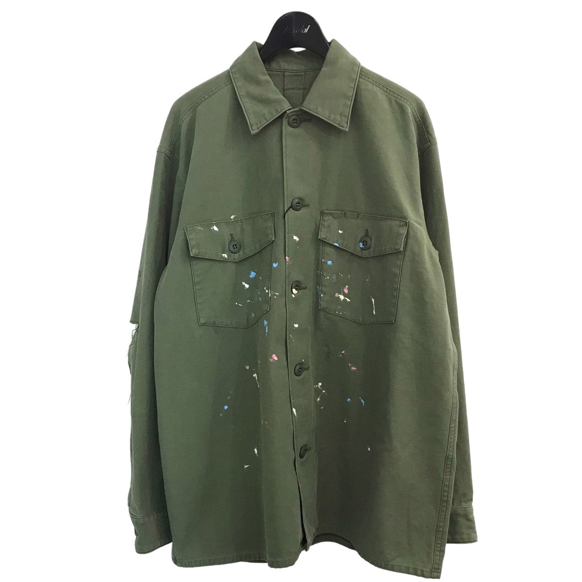 URU(ウル) 2024SS「MILITARY L S SHIRTS」ペイントミリタリーシャツ24SCB01 24SCB01 オリーブ サイズ  2｜【公式】カインドオルオンライン ブランド古着・中古通販【kindal】