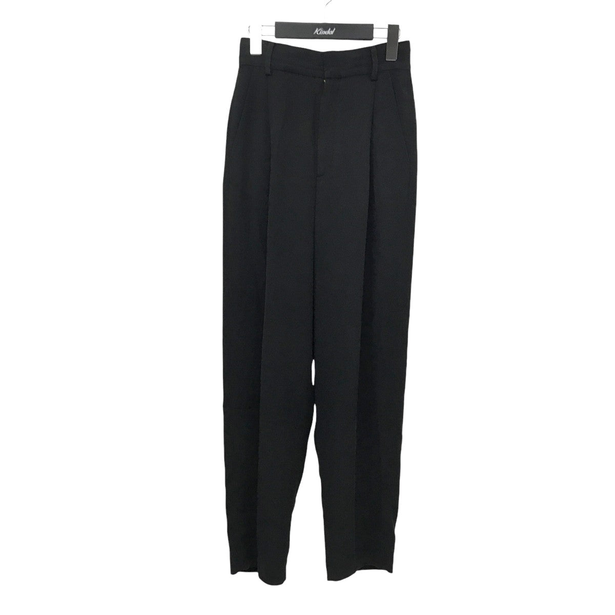 6(ROKU) BEAUTY&YOUTH(ロクビューティアンドユース) 23SS Georgette TUCK PANTS タックパンツ 8614-202-0558 ブラック サイズ:32 レディース パンツ 中古・古着