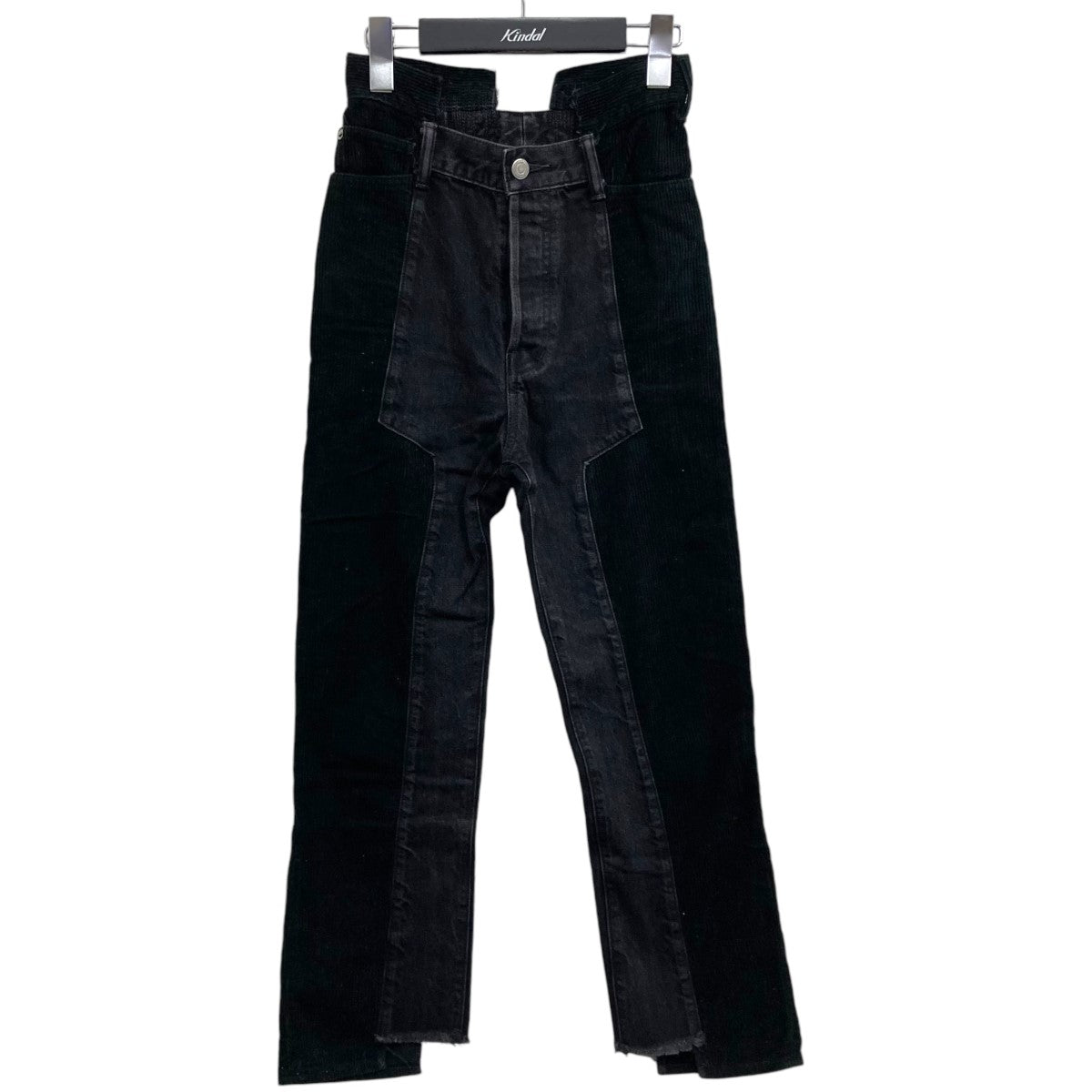 jonnlynx(ジョンリンクス) switch denim コーデュロイ切替再構築デニムパンツ JL108-PT388 ブラック サイズ  26｜【公式】カインドオルオンライン ブランド古着・中古通販【kindal】