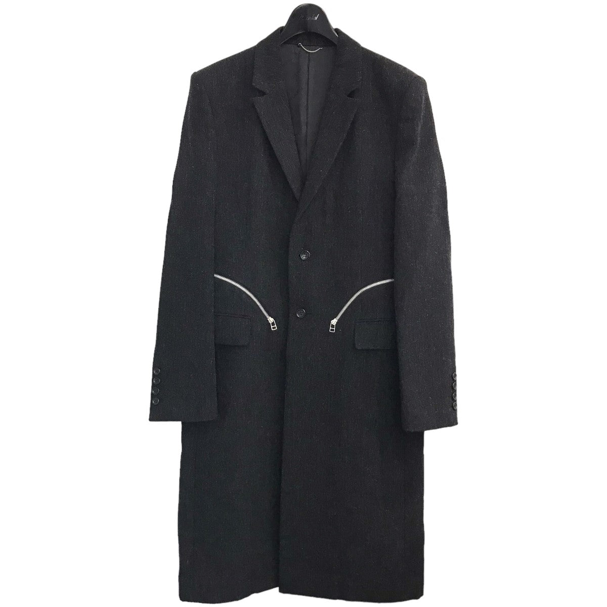 JOHN LAWRENCE SULLIVAN(ジョンローレンスサリバン) 「LINEN WOOL SINGLE ZIP  COAT」ジップデザインチェスターコート1A003 0222 14 1A003 0222 14 グレー サイズ 46｜【公式】カインドオルオンライン  ...