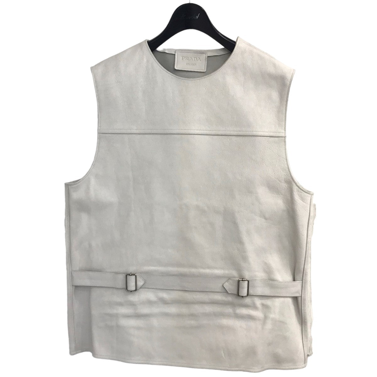 23SS PRADA レザーベスト50 PRADA(プラダ) 23SSレザーベストUPC194 UPC194 ホワイト サイズ 48