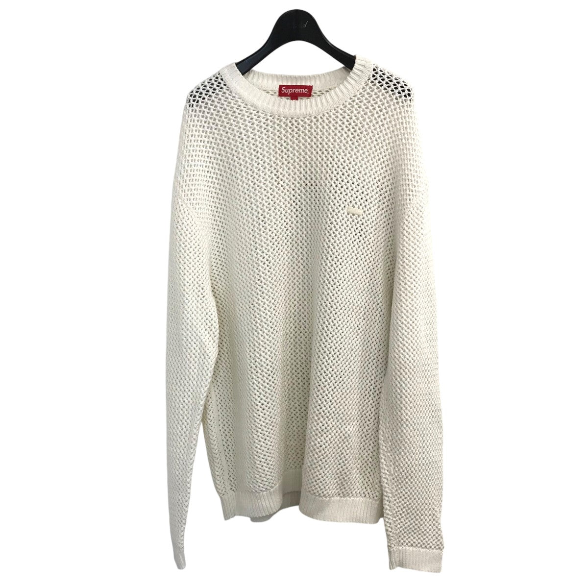 Supreme(シュプリーム) 「Open Knit Small Box Sweater」スモールボックスロゴメッシュニット ホワイト サイズ  M｜【公式】カインドオルオンライン ブランド古着・中古通販【kindal】