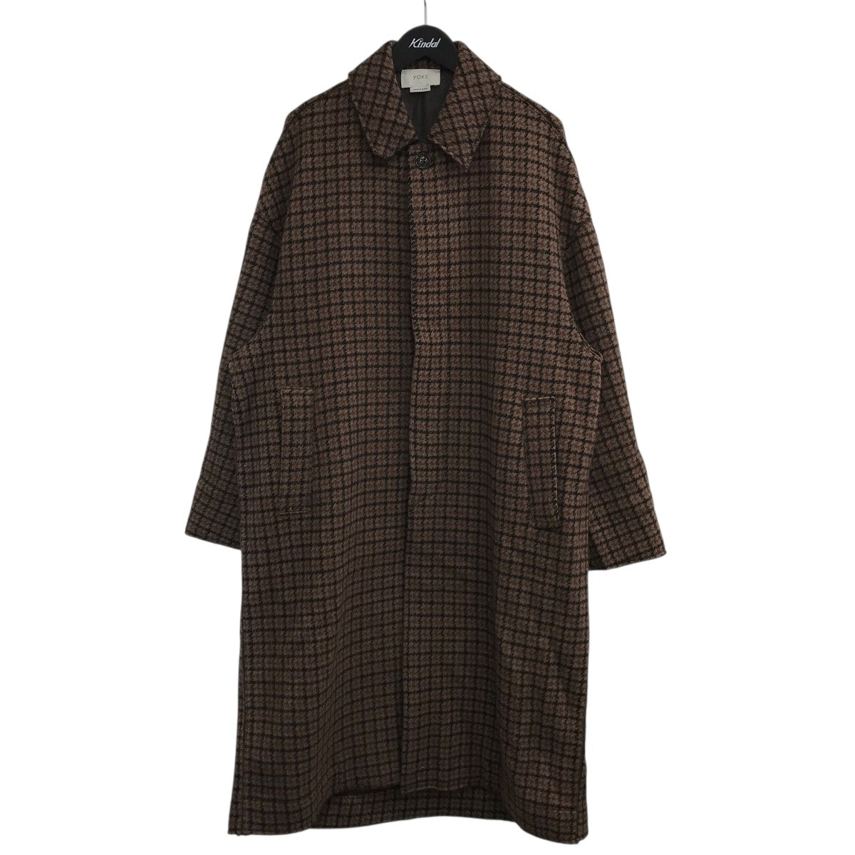 YOKE(ヨーク) 「DOUBLE JQUARD KNIT BALCOLLAR COAT」チェック柄バル