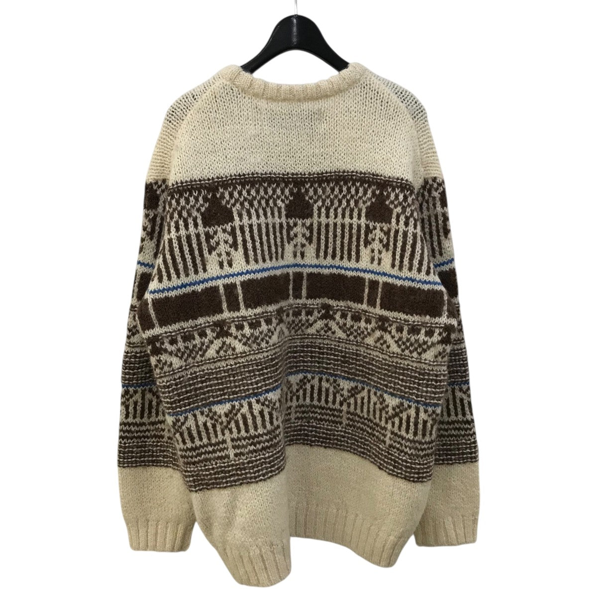 「Roving alpaca wool jacquard sweater for LR」ウールナイロンニットセーターwn23 15fw175 kw