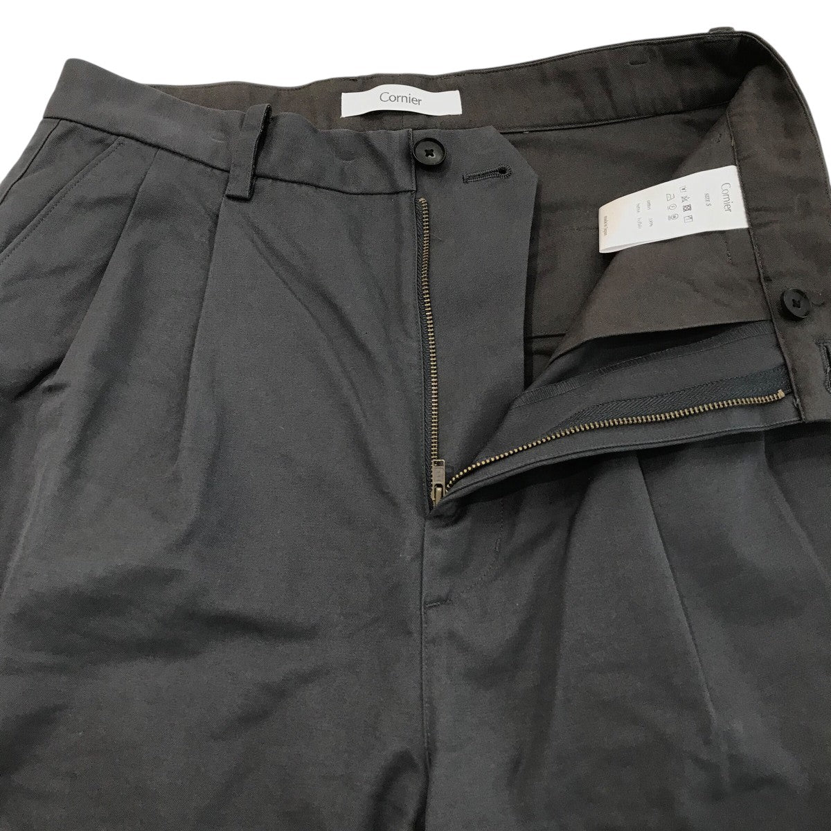 Cornier 2タックコットンパンツ 古着・中古-3枚目のアイテム画像