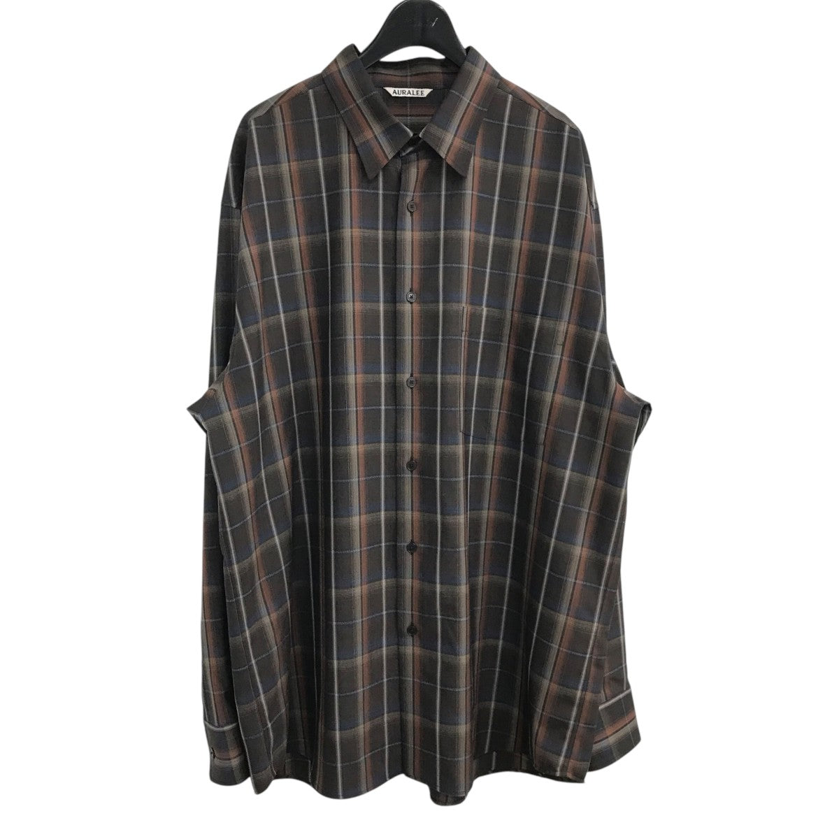AURALEE 24SS「SUPER LIGHT WOOL CHECK SHIRT」ウールチェックシャツA24SS01LC 古着・中古-1枚目のアイテム画像