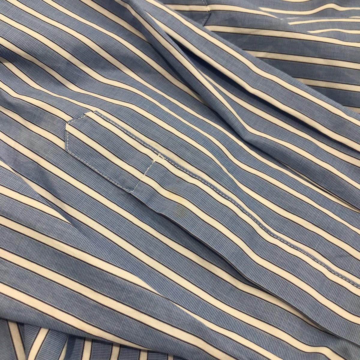 Graphpaper 「SOKTAS High Count Broad L S Oversized Band Collar Shirt」バンドカラーストライプシャツGM234 50103 古着・中古-6枚目のアイテム画像