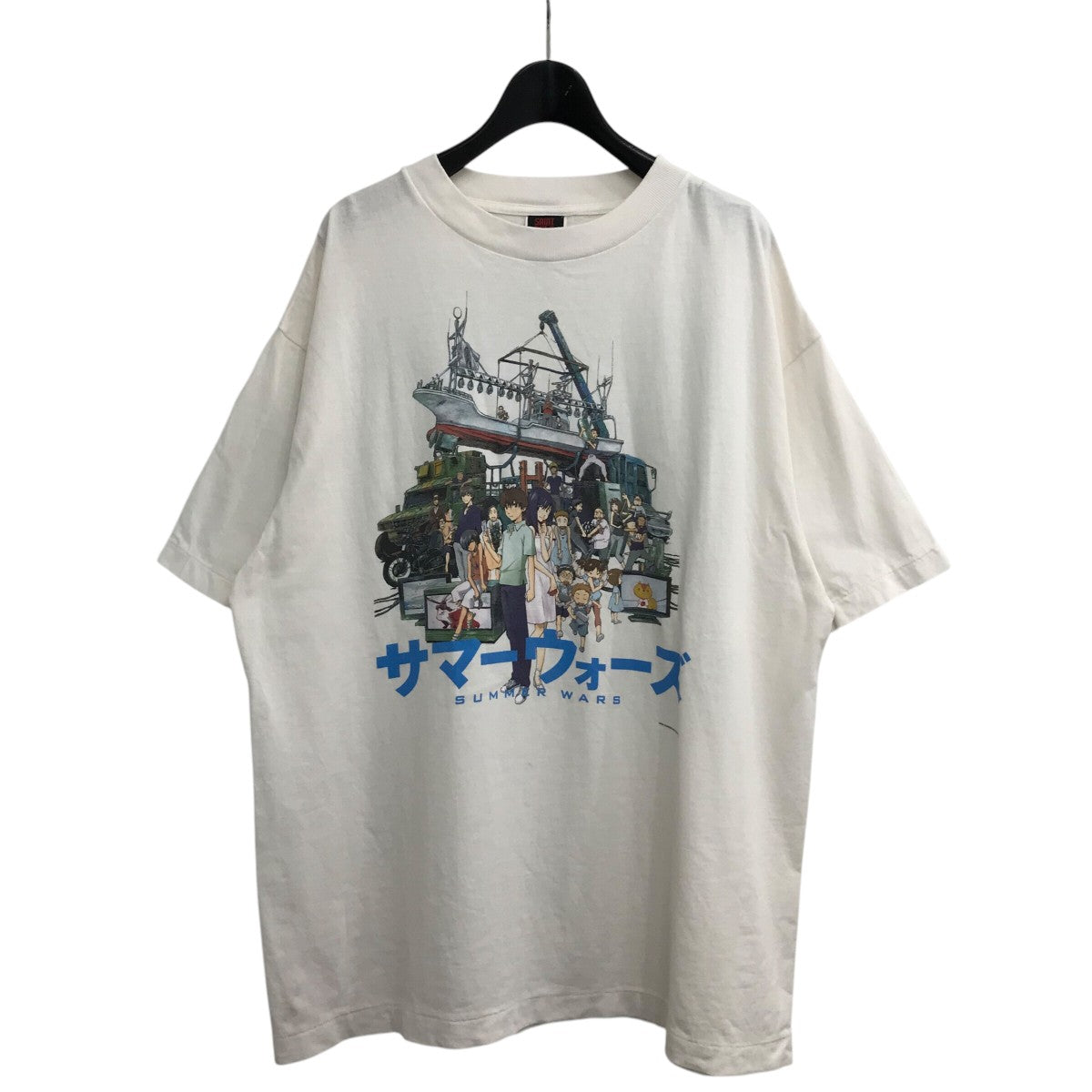 SAINT MICHAEL×SUMEER WARS 「SG SS TEE SUMEER WARS」ヴィンテージ加工プリントTシャツSM YS1 0000 C27 古着・中古-1枚目のアイテム画像