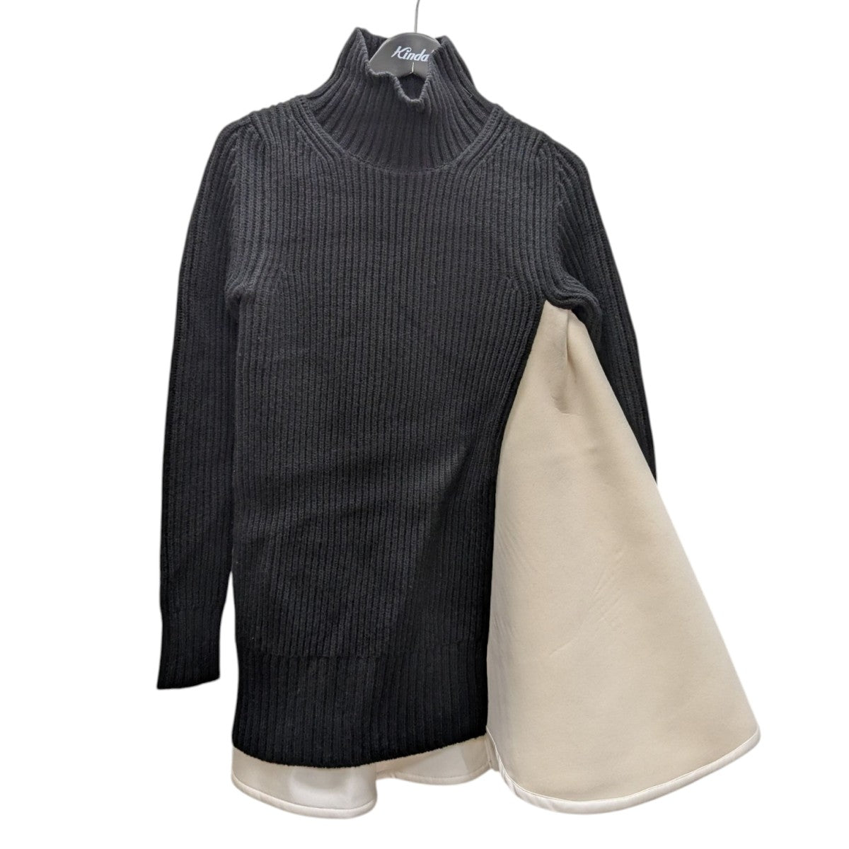 sacai(サカイ) Wool Knit x Satin Bonding Dressニット切替