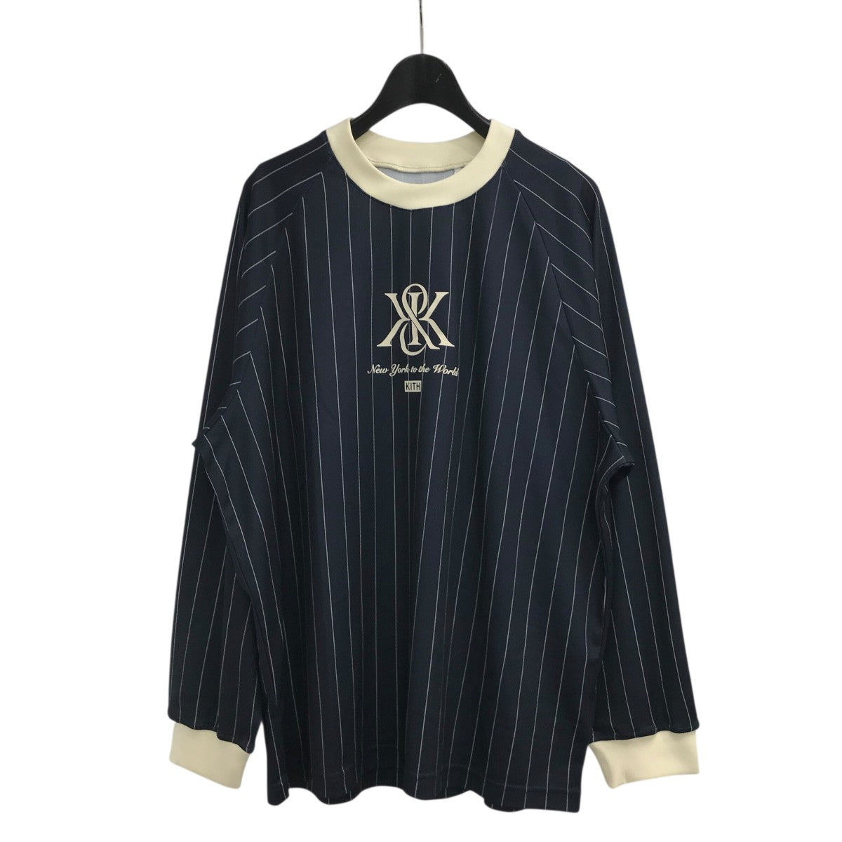 KITH ネイビー ストライプ ジャケット S KITH(キス) ストライプコーチジャケット ネイビー サイズ L