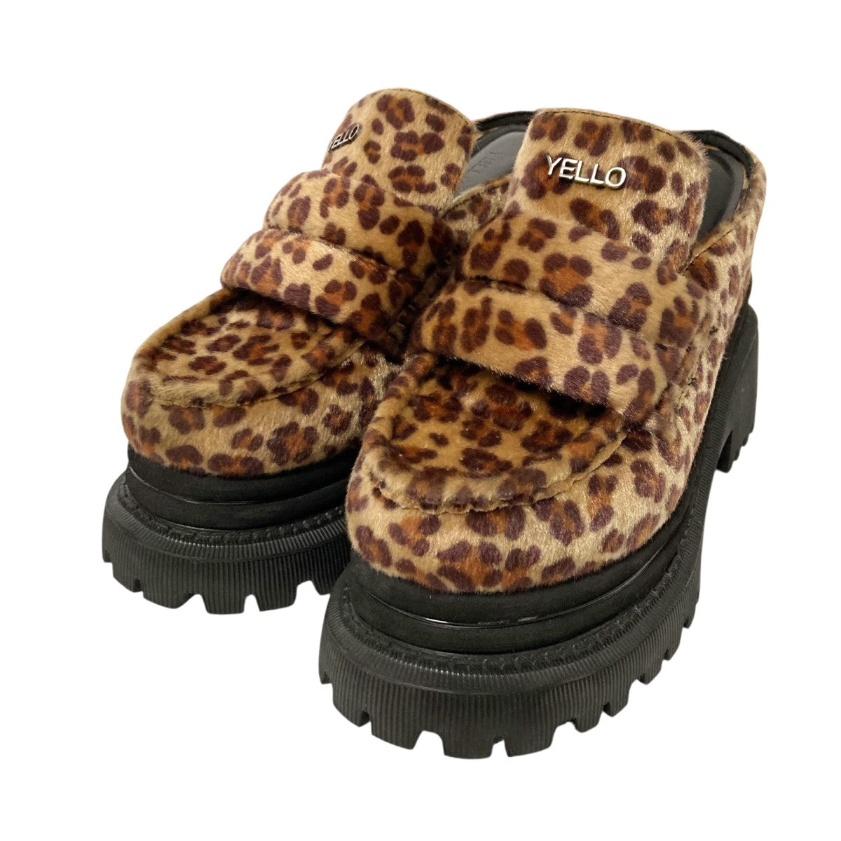 YELLO(イエロ) WEISS PLATFORM LOAFERSレオパードスライド