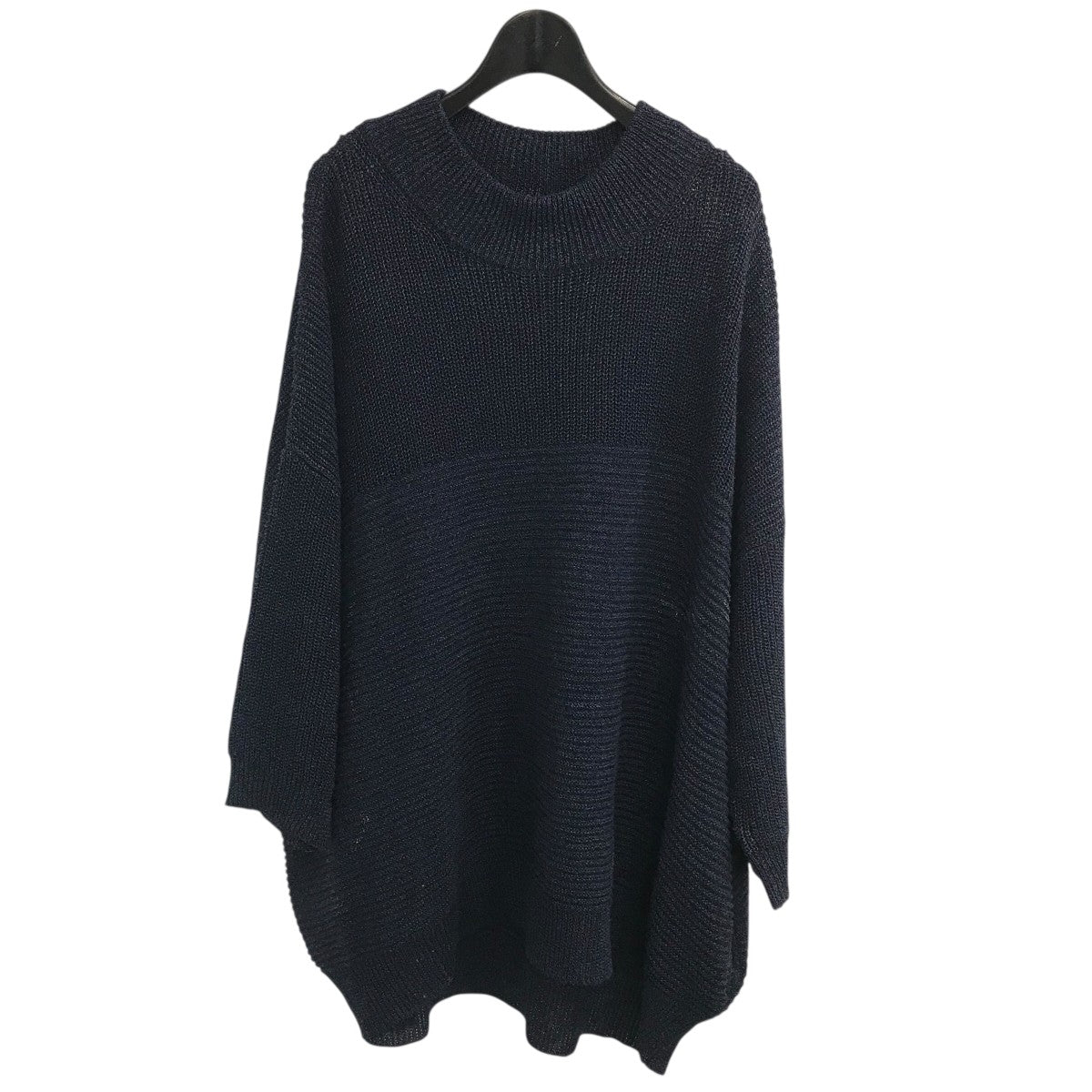 YOKOSAKAMOTO(ヨーコサカモト) 半袖ペーパーニット ネイビー