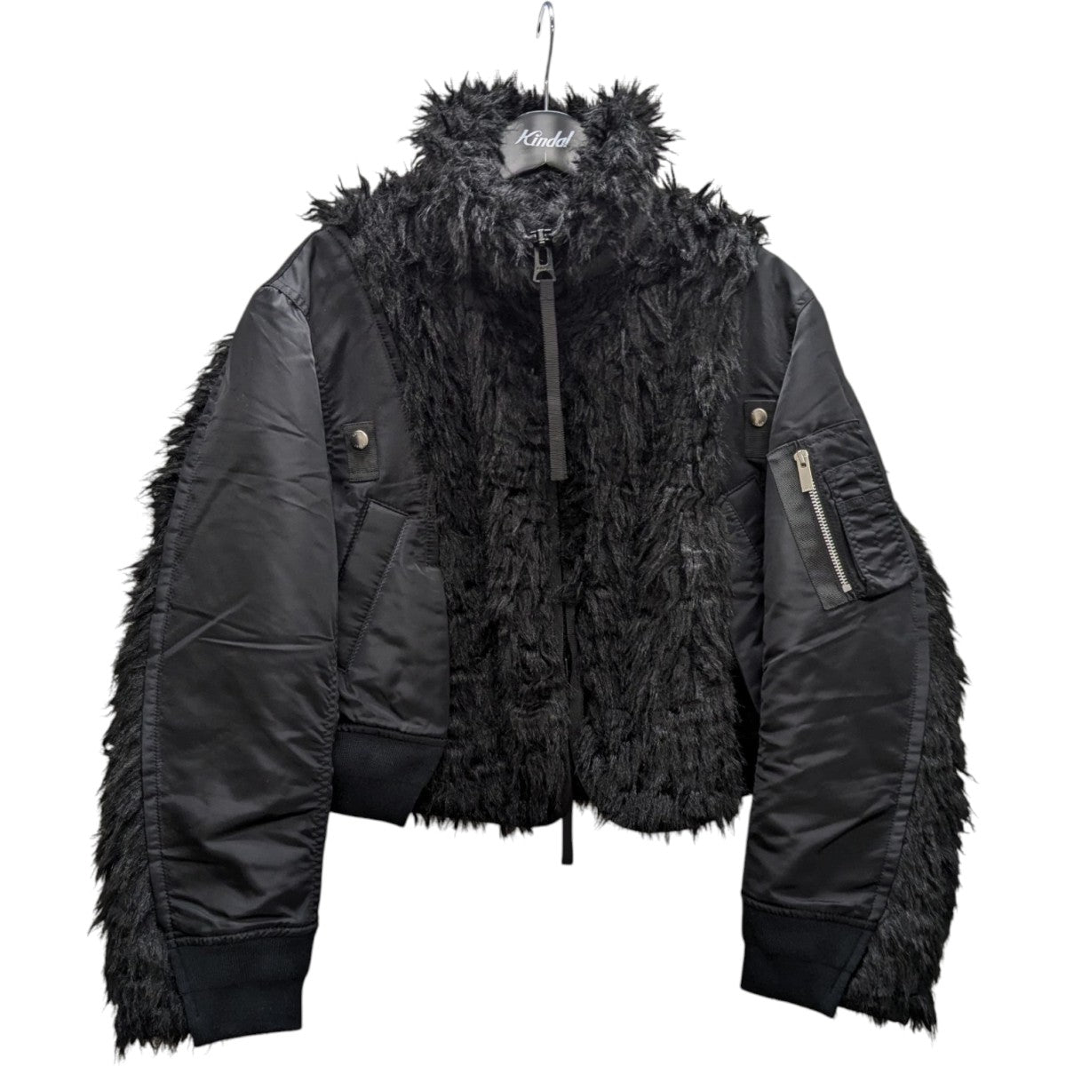 sacai 24AWFaux Fur x Nylon Blousonフェイクファーナイロンブルゾン24-07604 古着・中古-1枚目のアイテム画像