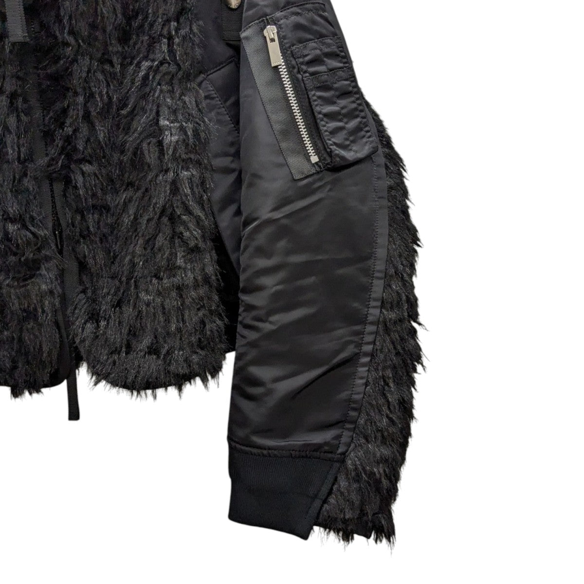 sacai 24AWFaux Fur x Nylon Blousonフェイクファーナイロンブルゾン24-07604 古着・中古-3枚目のアイテム画像