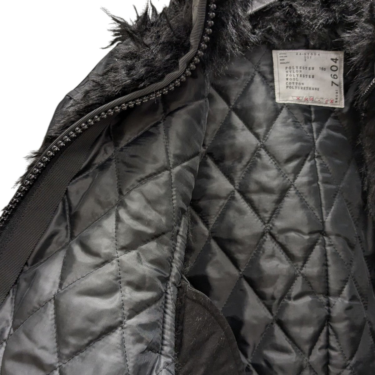 sacai 24AWFaux Fur x Nylon Blousonフェイクファーナイロンブルゾン24-07604 古着・中古-6枚目のアイテム画像