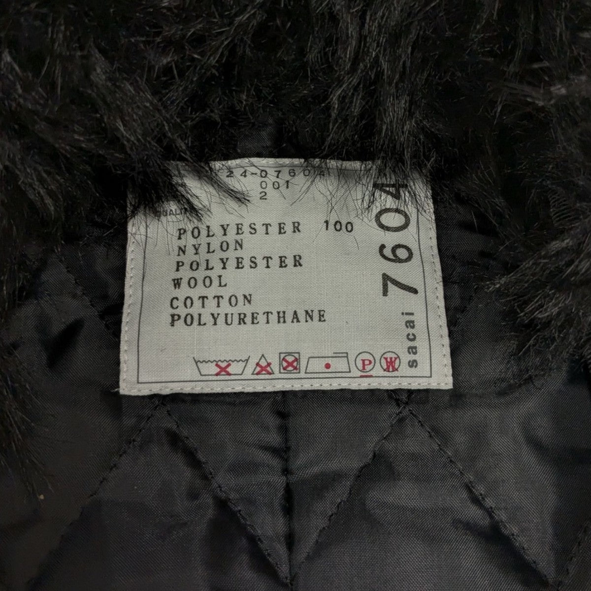sacai 24AWFaux Fur x Nylon Blousonフェイクファーナイロンブルゾン24-07604 古着・中古-7枚目のアイテム画像