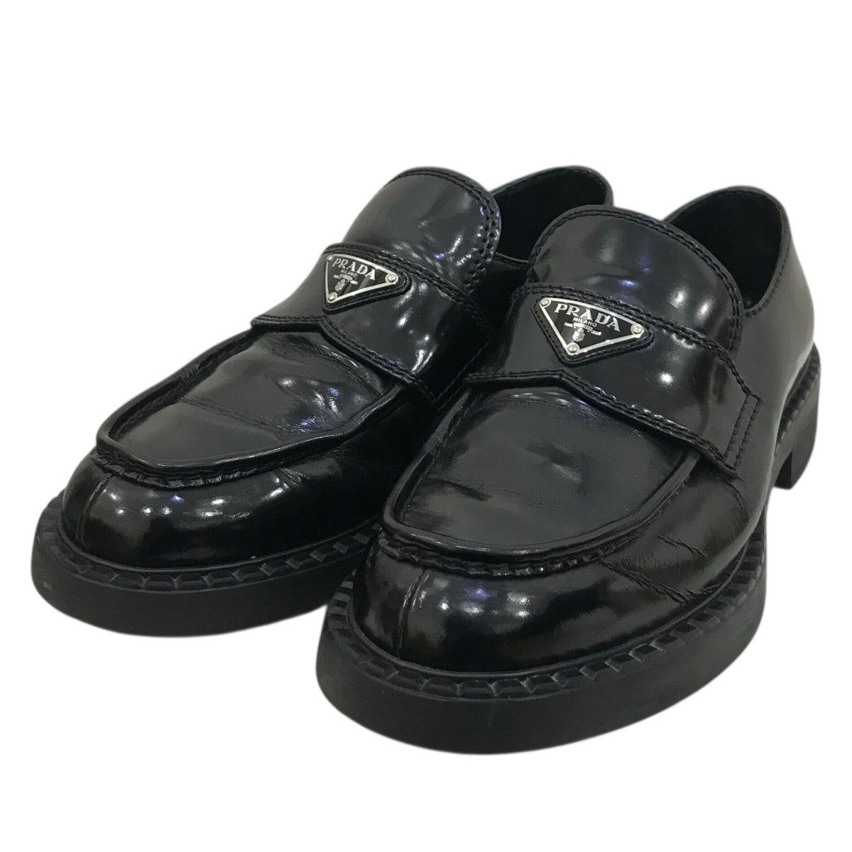 PRADA チョコレート ブラッシュド レザーローファー プラダ チョコレート ブラッシュドレザー ローファー