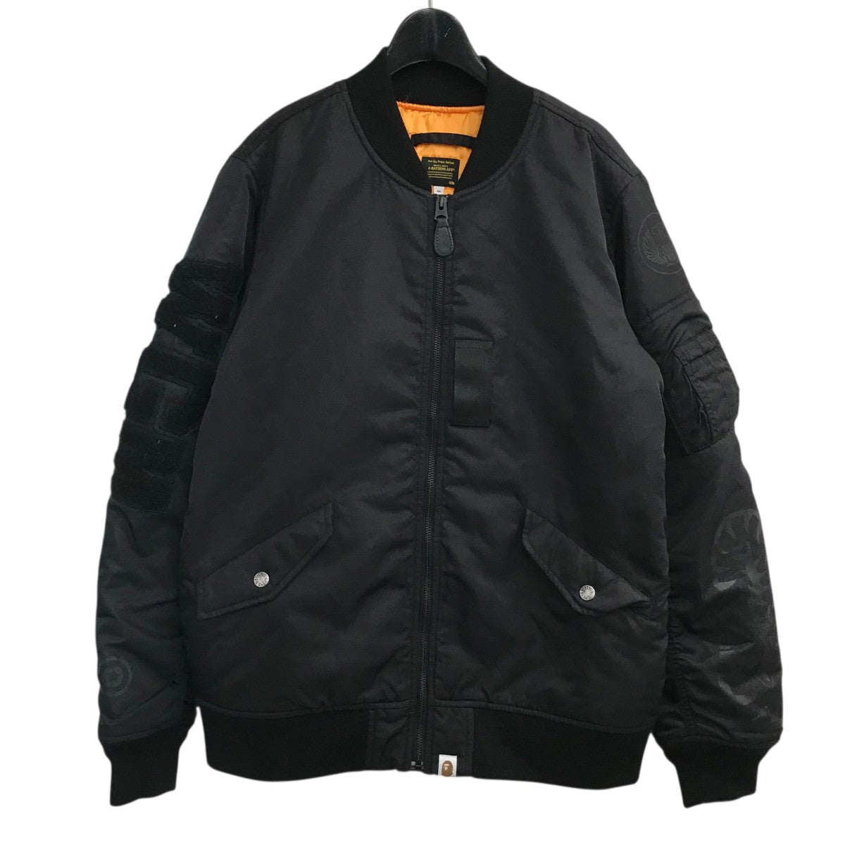 美品　A BATHING APE MA-1ジャケット ブラック A BATHING APE(アベイシングエイプ) 「SHARK MA-1」シャークMA-1