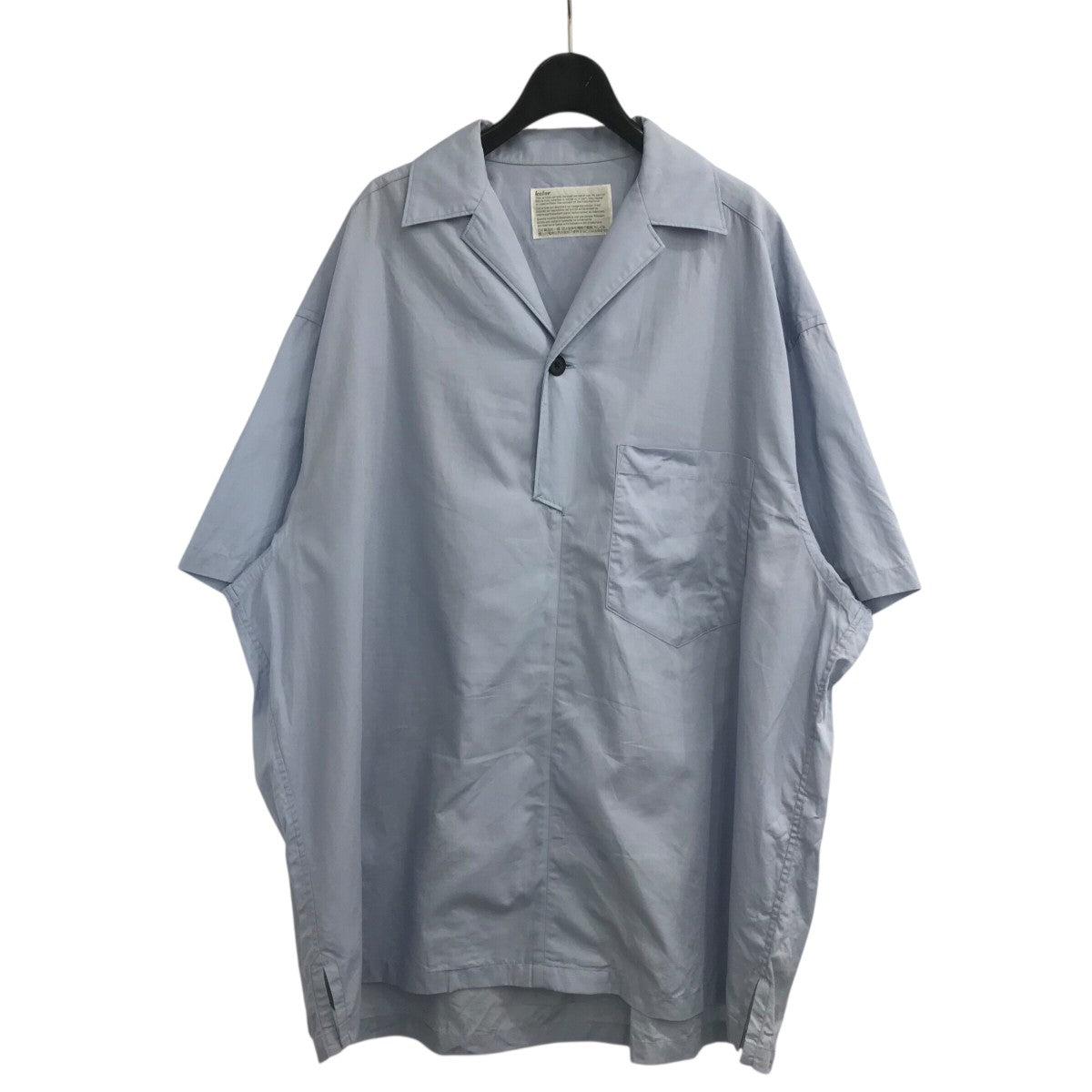 【美品】SASSAFRAS プルオーバーノンカラーシャツ KOLOR(カラー) プルオーバー半袖シャツ20SCM B06118 20SCM