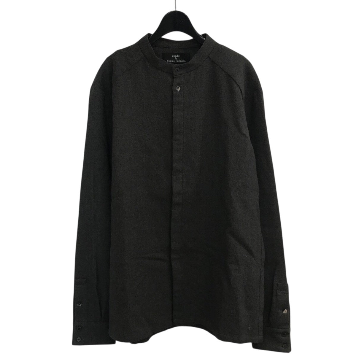 kujaku(クジャク) ウールノーカラーシャツ グレー サイズ 2