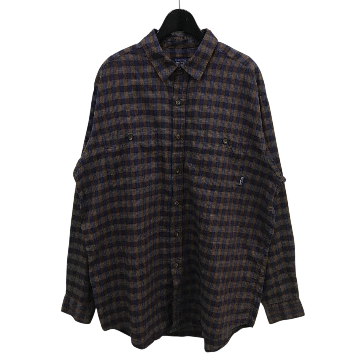 patagonia オーバーサイズチェックシャツ　リネン Patagonia(パタゴニア) チェックシャツ ブラウン サイズ M