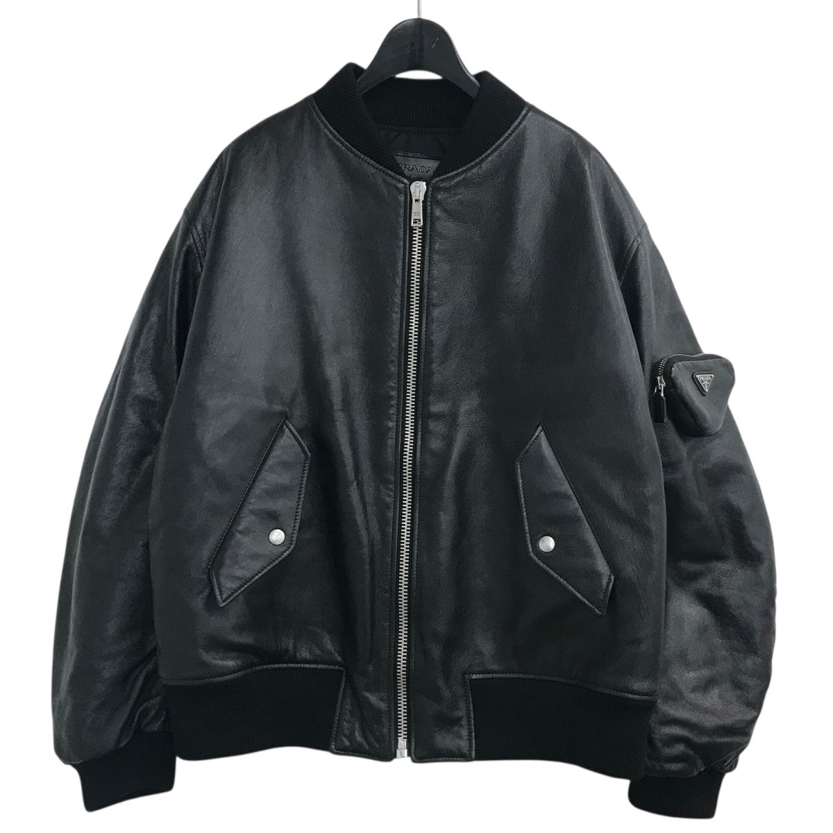 PRADA ブラック ジャンパー・ブルゾン MA1 プラダ PRADA MA-1 ブルゾン ナイロンジャケット ジップアップ