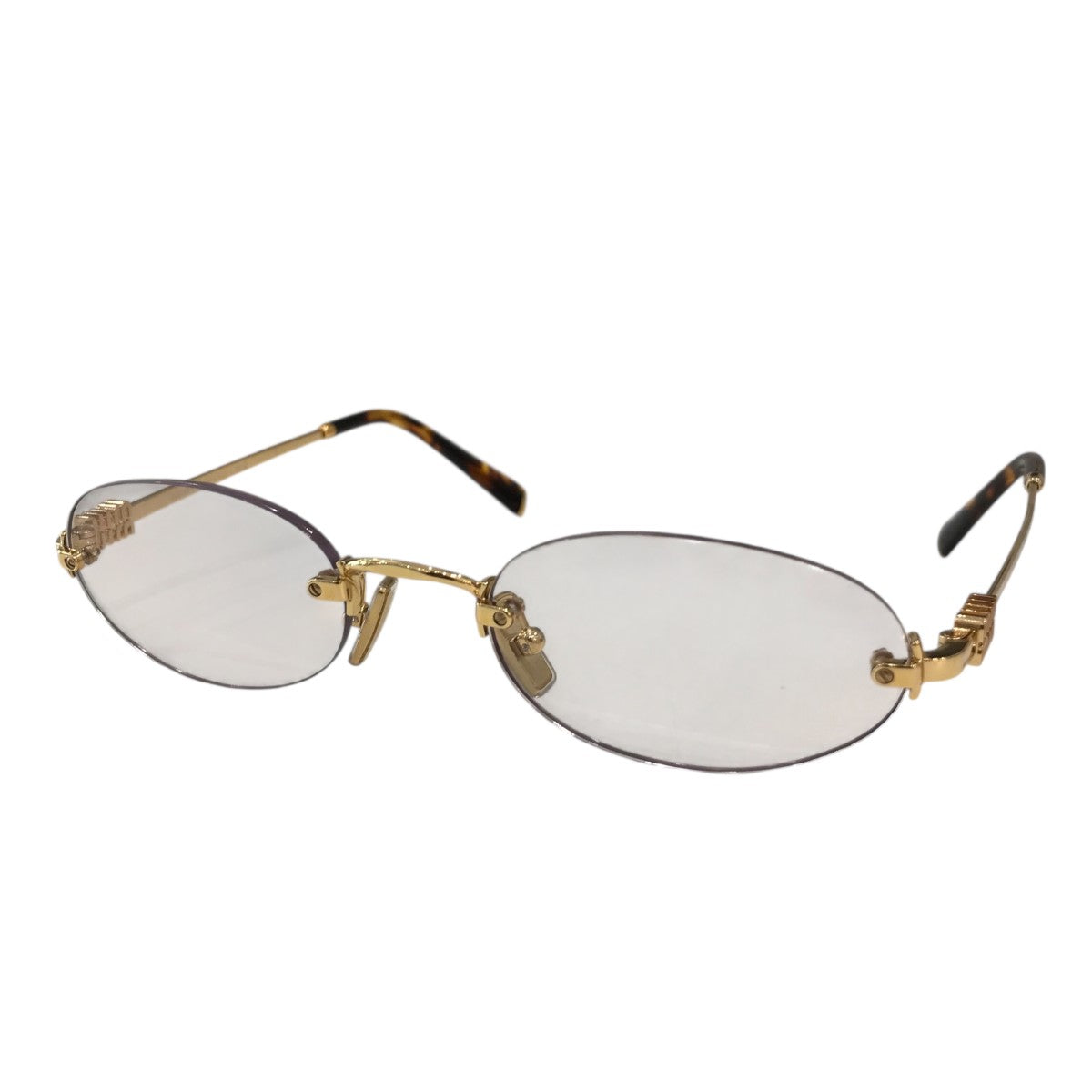 碧眼　レミ MIU MIU(ミュウミュウ) 眼鏡SMUA54 SMUA54 ゴールド×ブラウン