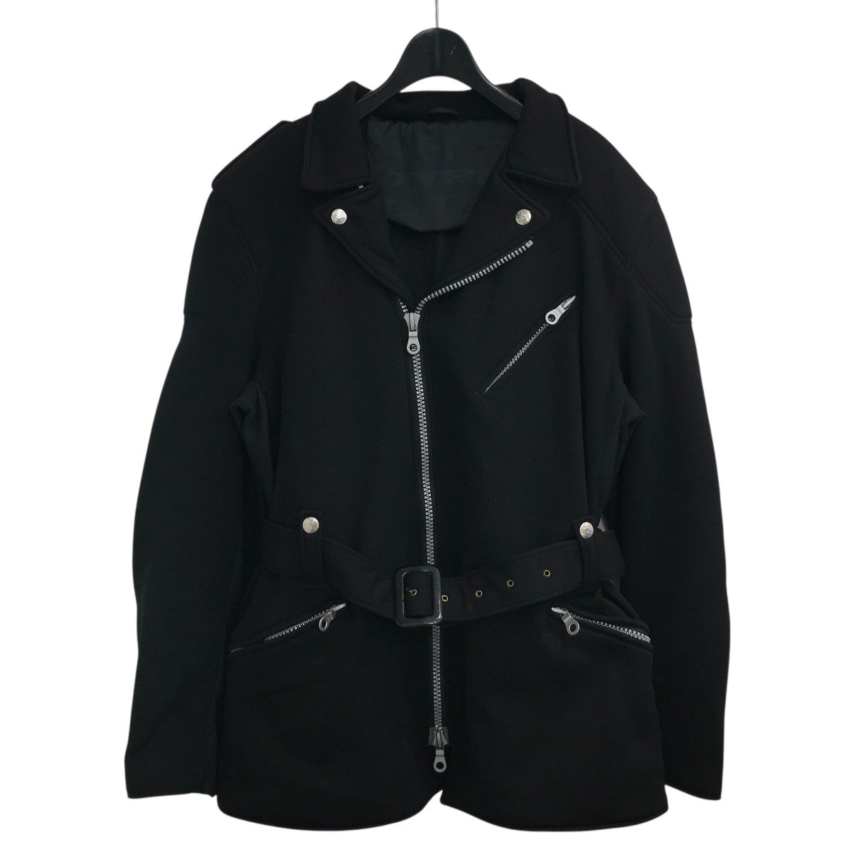 【美品】ワイスリー　ダブルライダースジャケット　ブラック　L ヨウジヤマモト　黒 美品】ワイスリー ダブルライダースジャケット ブラック L