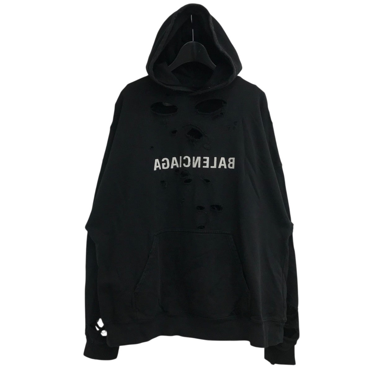 美品　BALENCIAGA ターコイズ 　スウェット　パーカー　ダメージ加工 楽天市場】BALENCIAGA 2021SS Caps Destroyed Hoodie 659403