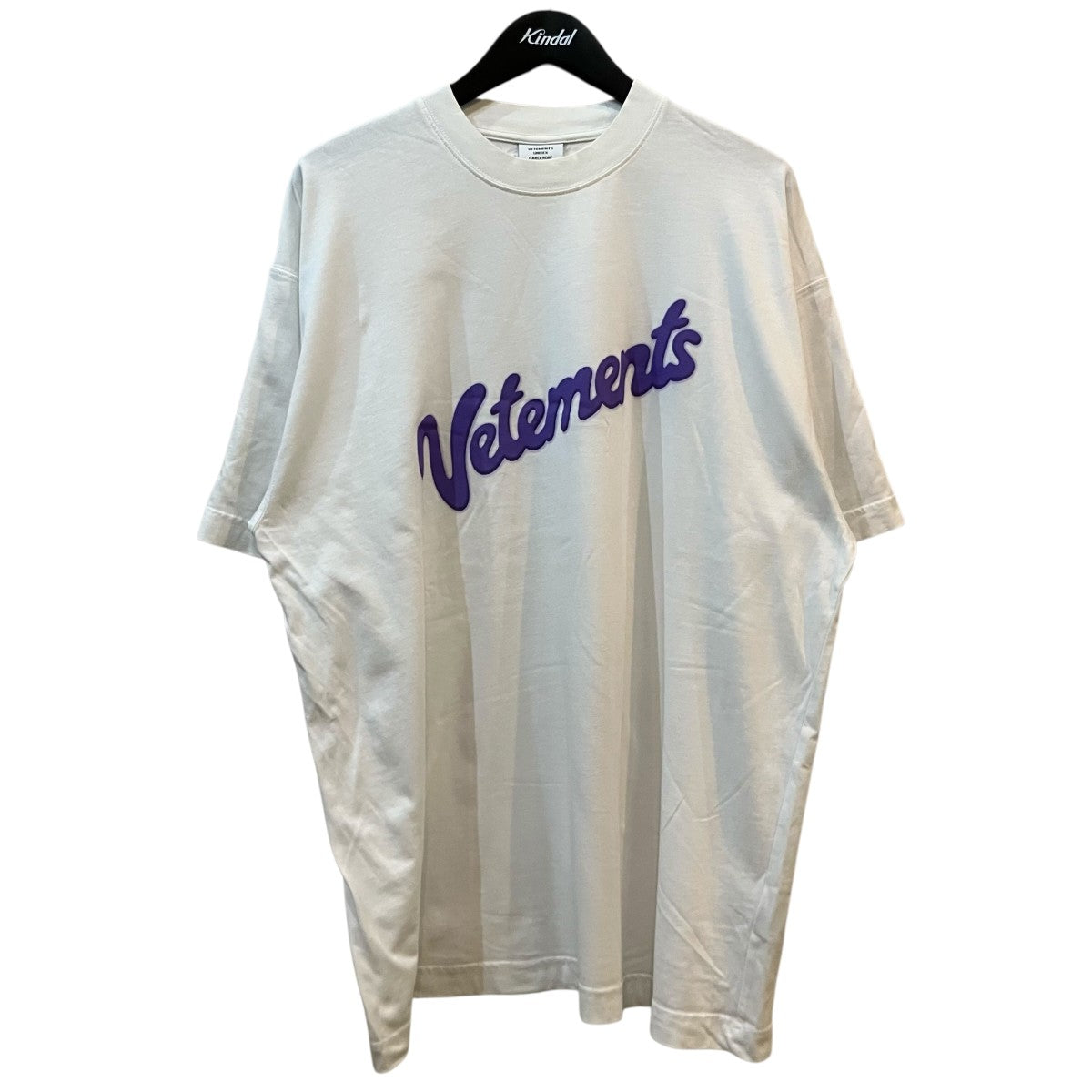 良品 VETEMENTS ヴェトモン ロゴプリント クルーネック 半袖 オーバーサイズ Tシャツ カットソー ホワイト メンズ レディース 古着 中古 USED VETEMENTS（ヴェトモン） 良品 ロゴプリント クルーネック 半袖