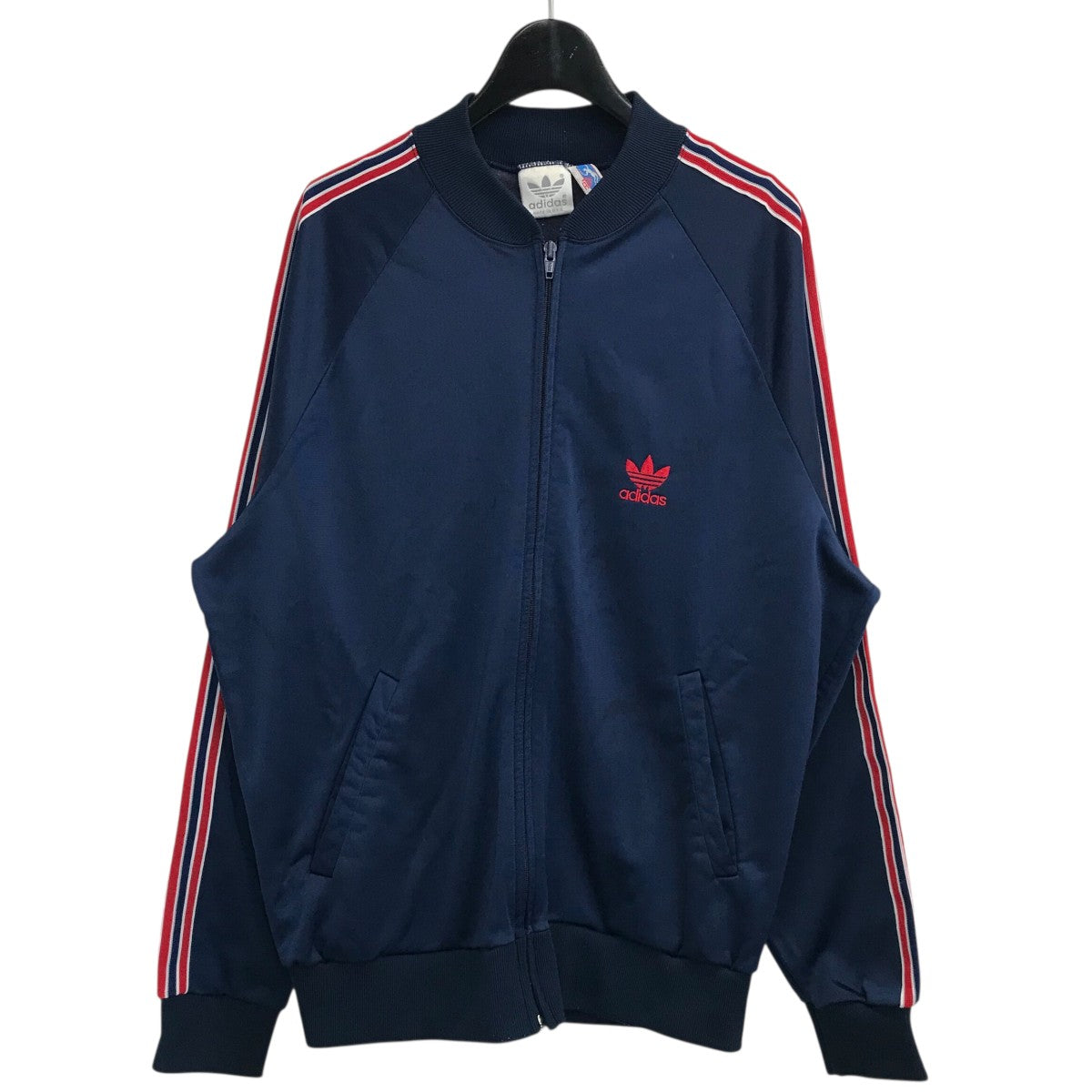 80s adidas ATP トラックジャケットLフランス製　ホワイト/ネイビー adidas(アディダス) 80s「ATP」トラックジャケット ネイビー