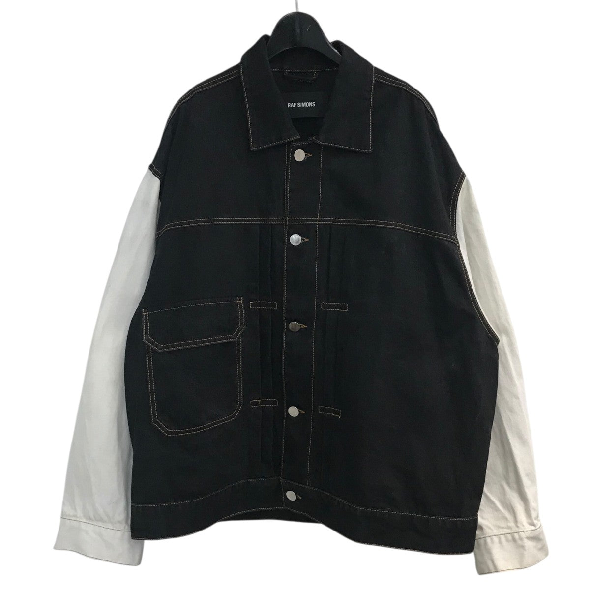 ラフシモンズ デニムジャケット raf simons RAF SIMONS(ラフシモンズ) デニムジャケット ブラック×ホワイト