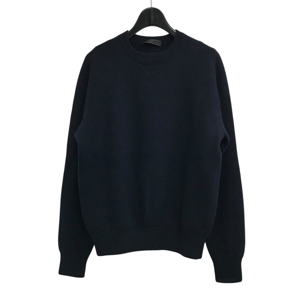 J6442 美品 プラダ ウールカシミヤリブニットドライバーズニット 黒 52 J6442 美品 プラダ ウールカシミヤリブニットドライバーズニット
