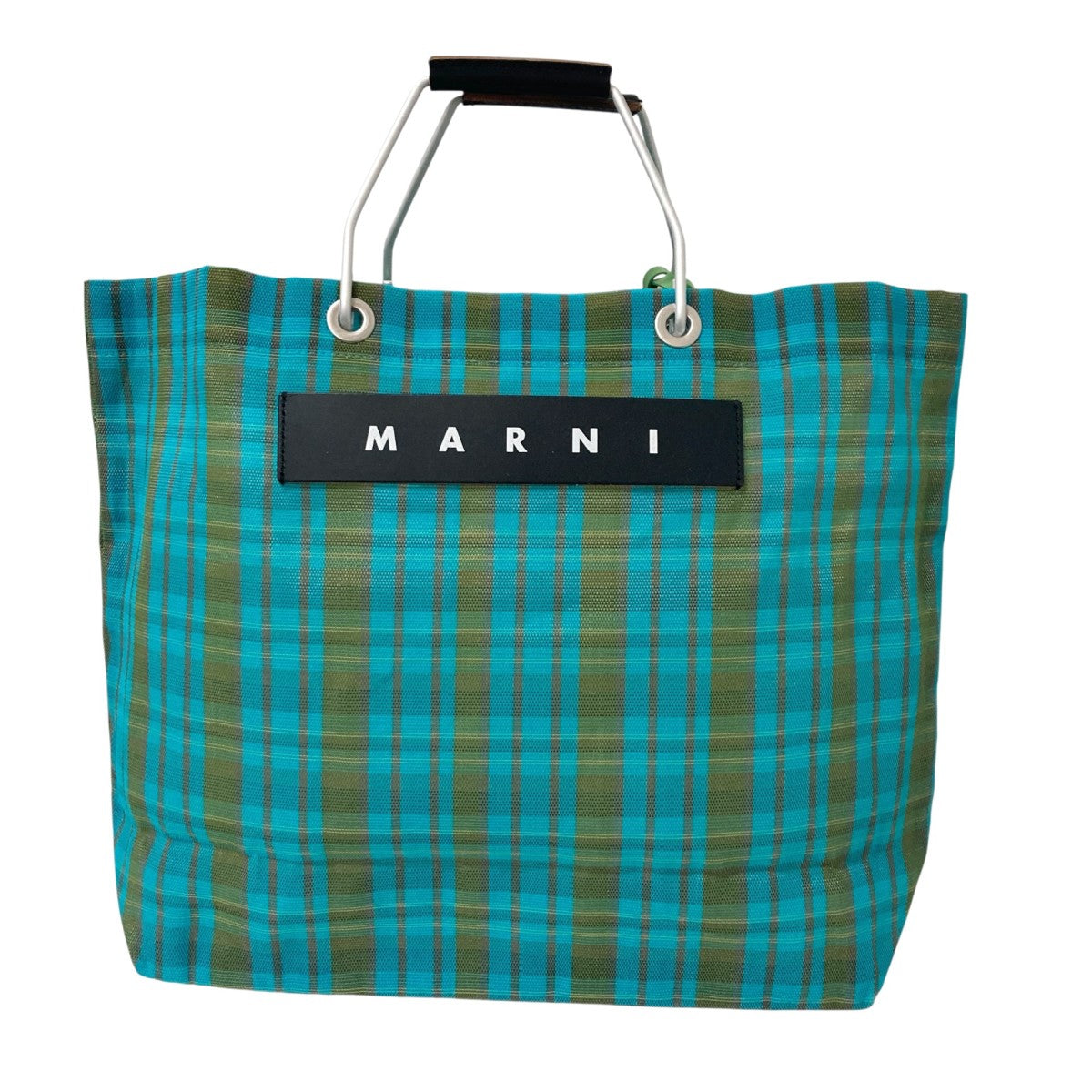MARNI チェック柄トートバッグ　マルニフラワーカフェ　新品　袋付き MARNI チェック柄トートバッグ マルニフラワーカフェ 新品 袋