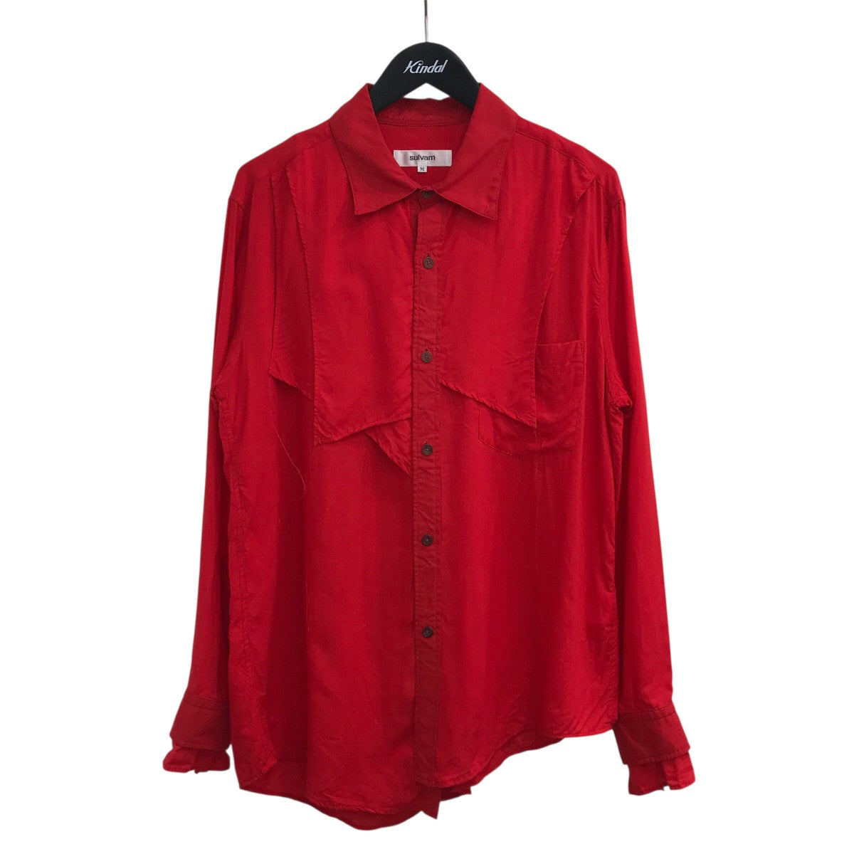 ま*る様 しろみばいあス Ｍサイズ sulvam(サルバム) 「SAMPLE品ASYMMETRY BUZAM SHIRT」アシンメトリー