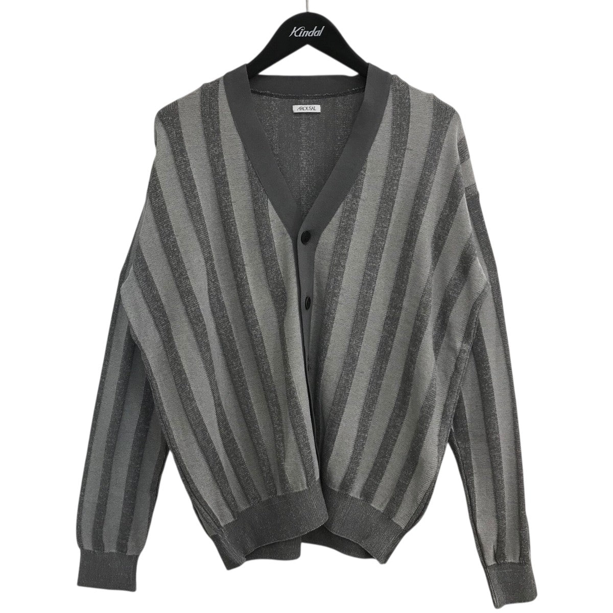 AROUSAL(アローサル) 「PLATED CARDIGAN」ストライプカーディガン23FW