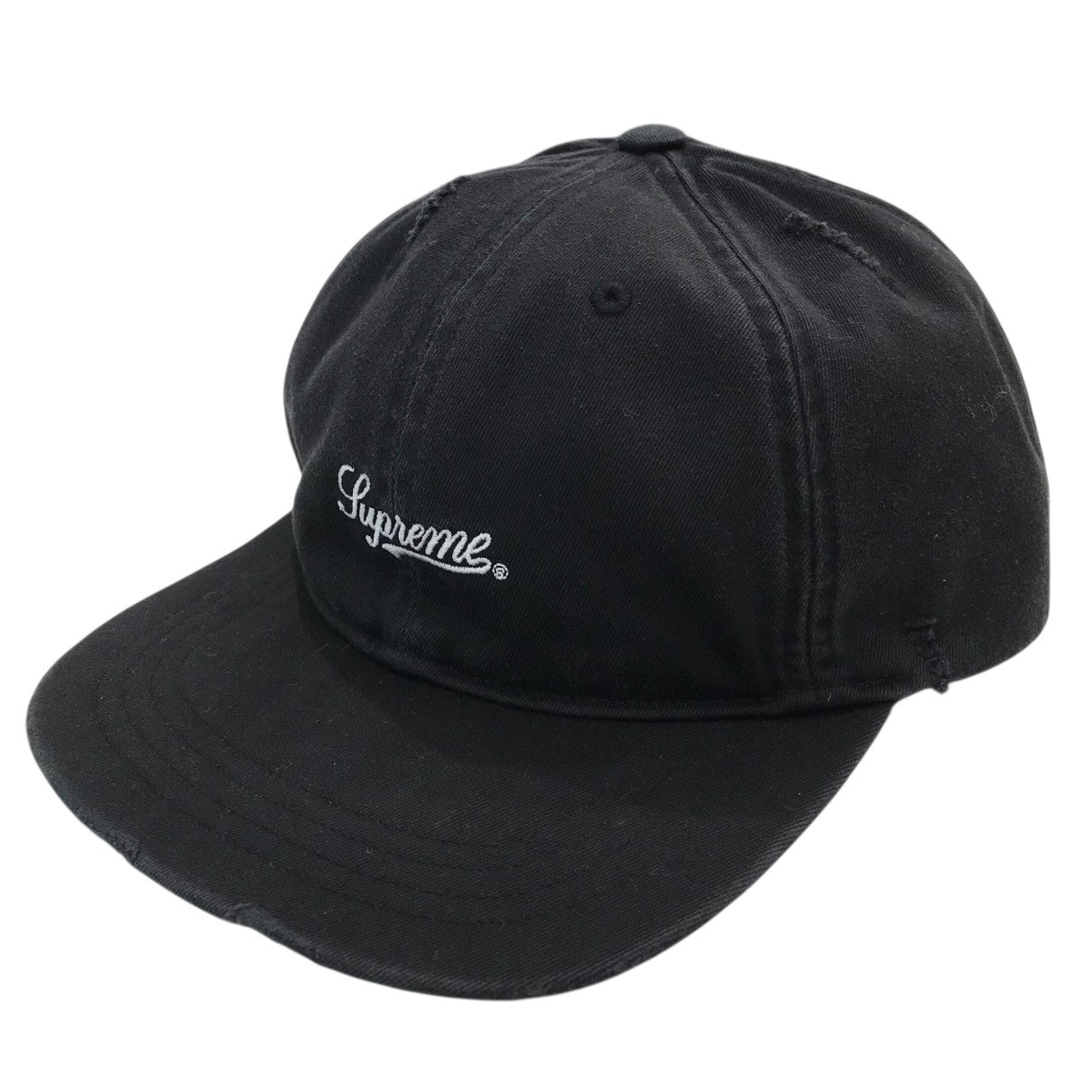 Supreme 25AW キャップ ブラック Supreme(シュプリーム) 25AW「Distressed Script 6-Panel」キャップ