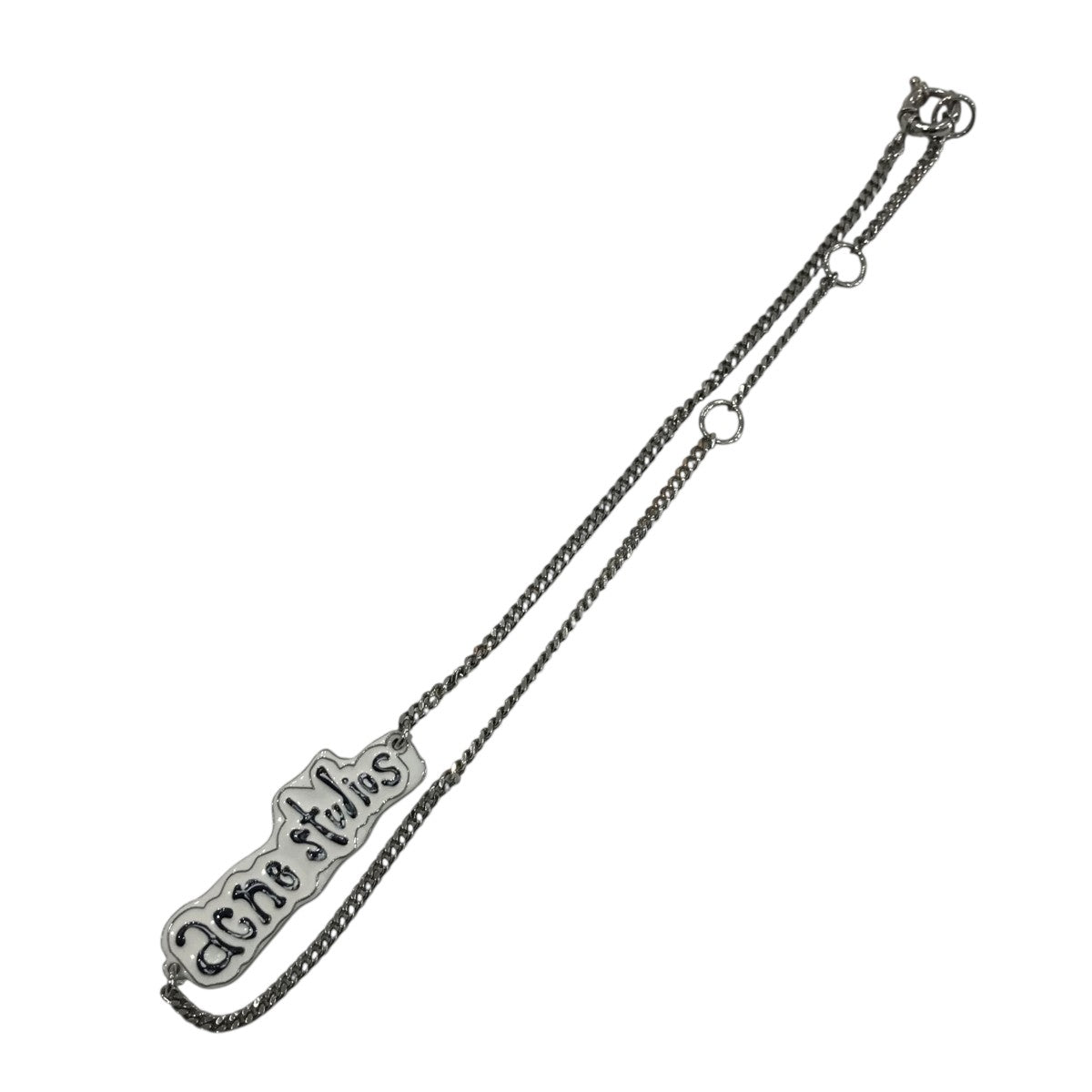 ACNE STUDIOS(アクネストゥディオズ) ロゴプレートネックレス ホワイト 