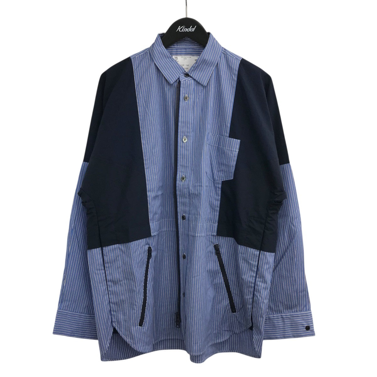 sacai(サカイ) 25SS「Poplin x Taslan Nylon Shirt」切替ストライプ