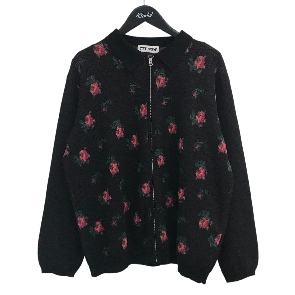 TTT MSW(ティーモダンストリートウエア) 「flower knit polo」ジップ