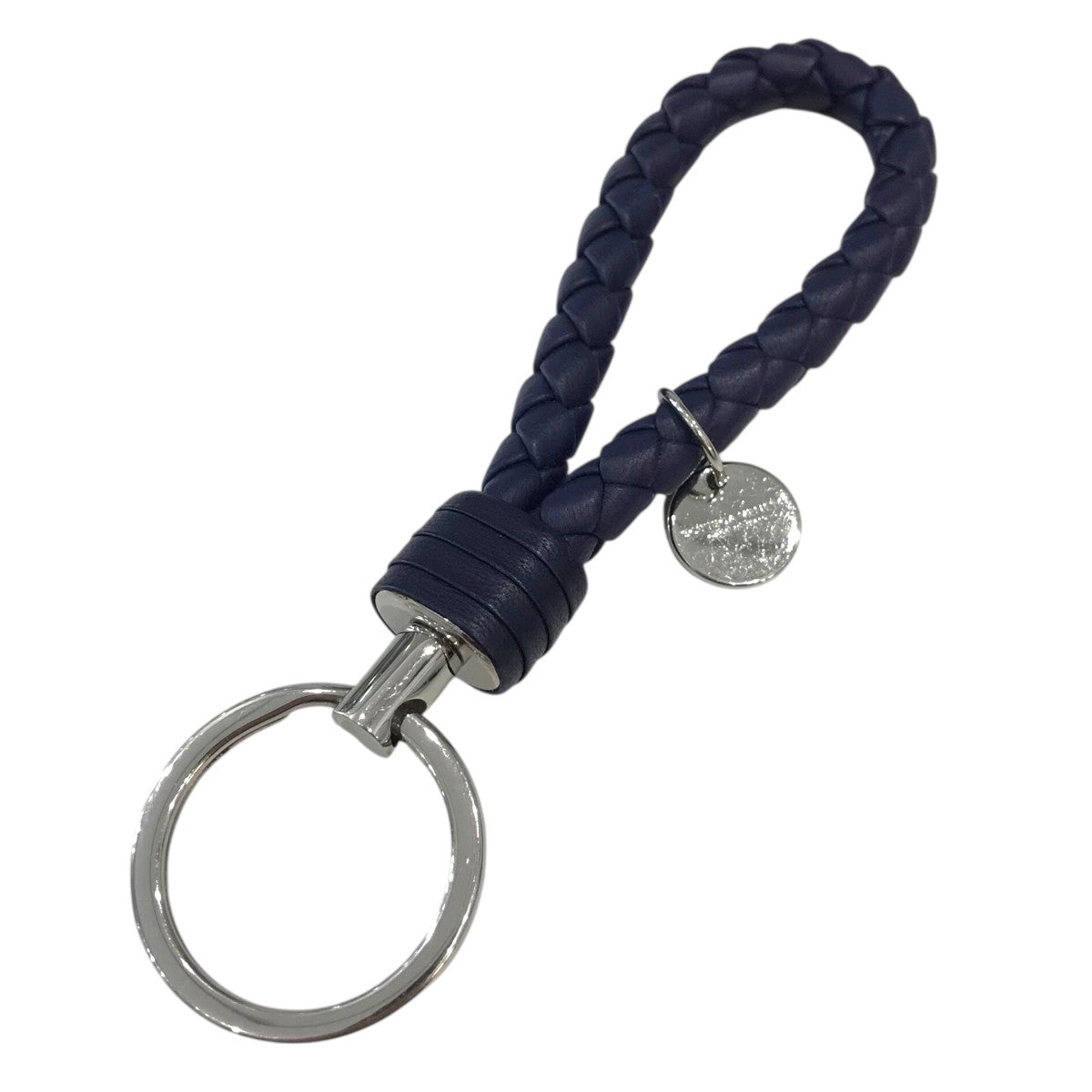 ボッテガヴェネタ　キーリング　ネイビー BOTTEGA VENETA(ボッテガヴェネタ) イントレチャートキーリング