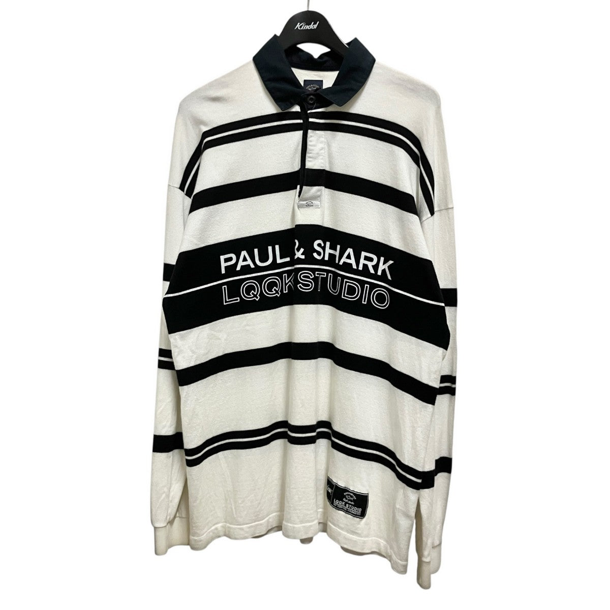 LQQK STUDIO×Paul＆Shark ポロシャツ ホワイト×ブラック サイズ XL