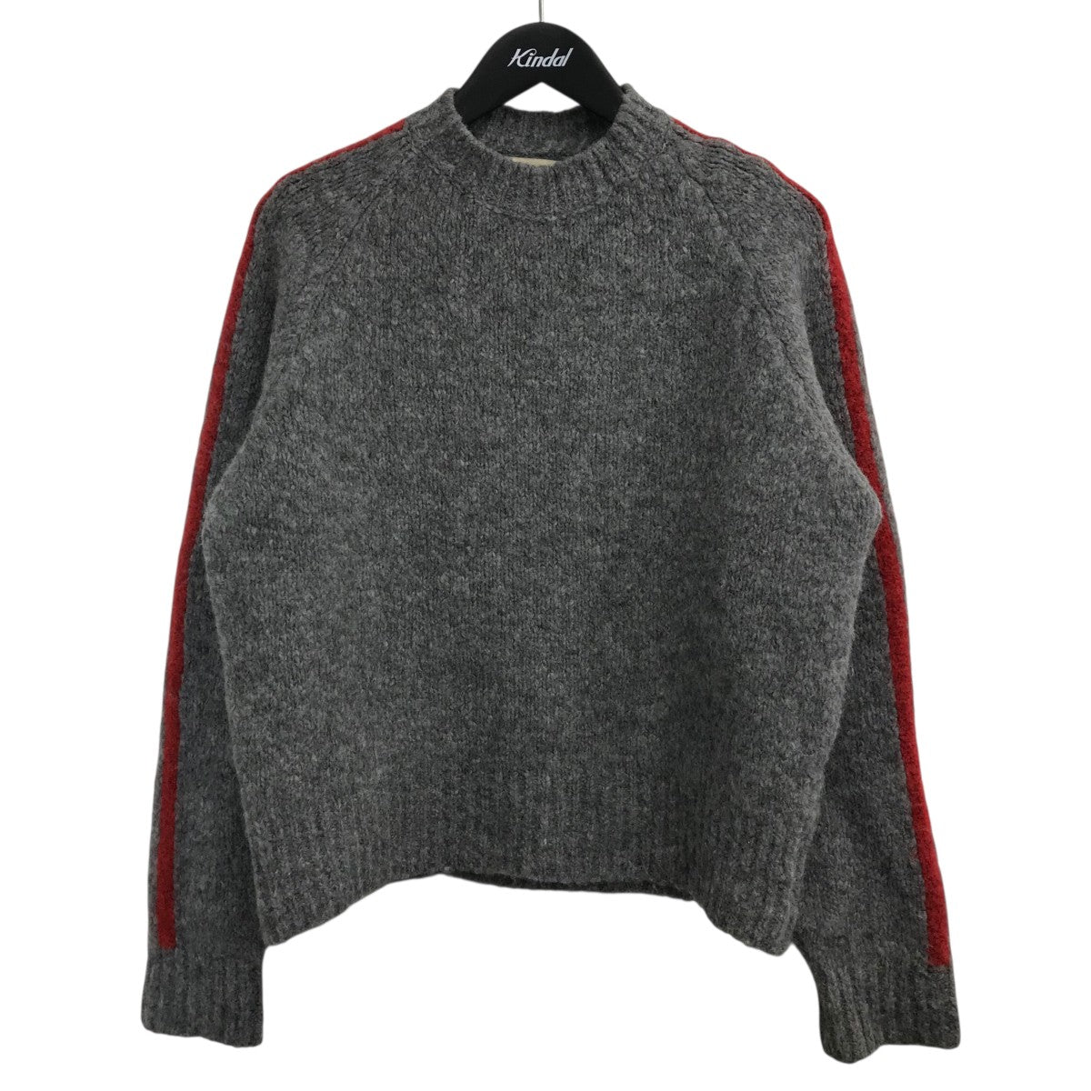 paloma-wool(パロマウール) サイドラインニット グレー×レッド サイズ