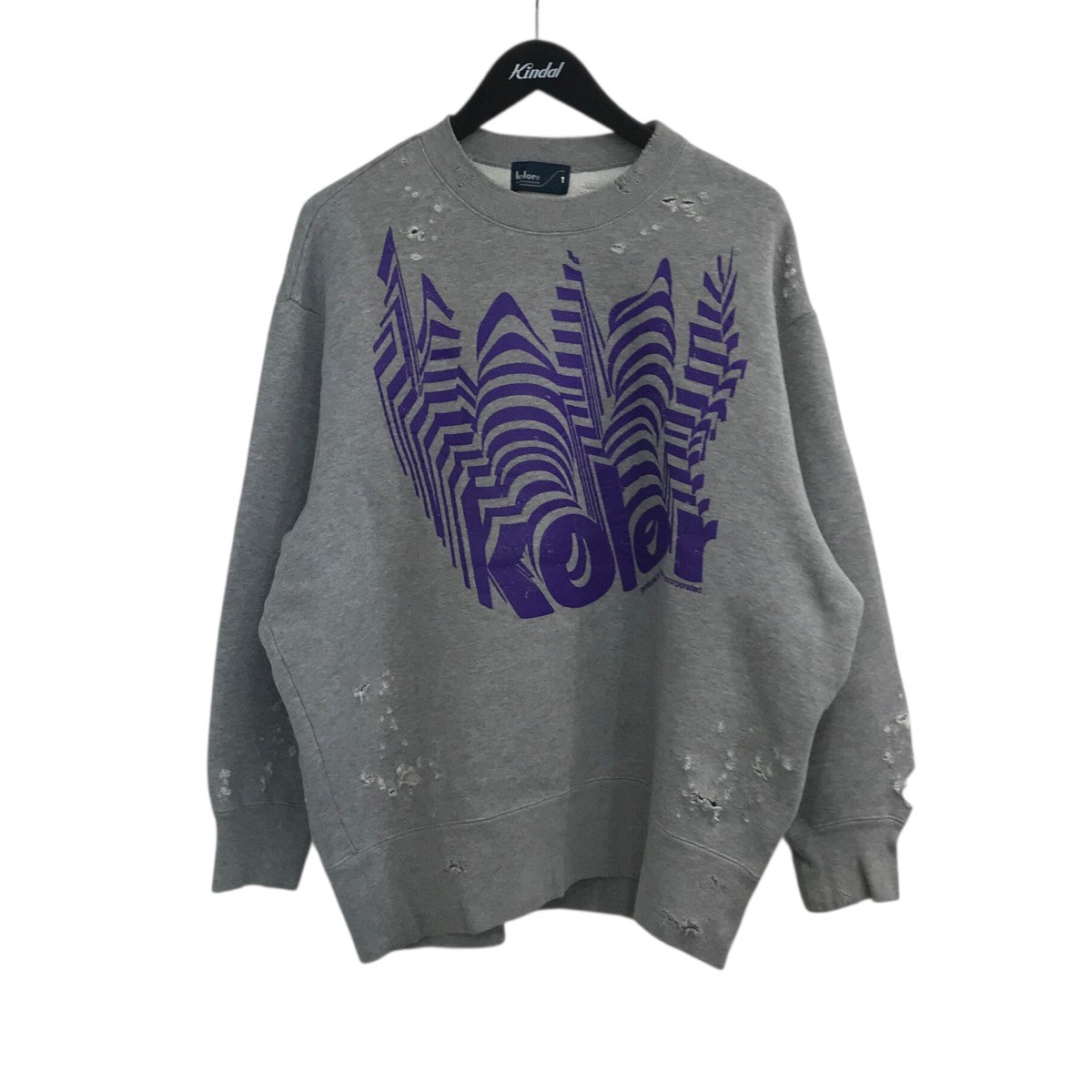 KOLOR(カラー) ダメージ加工スウェット21WCLT06206 21WCLT06206 グレー