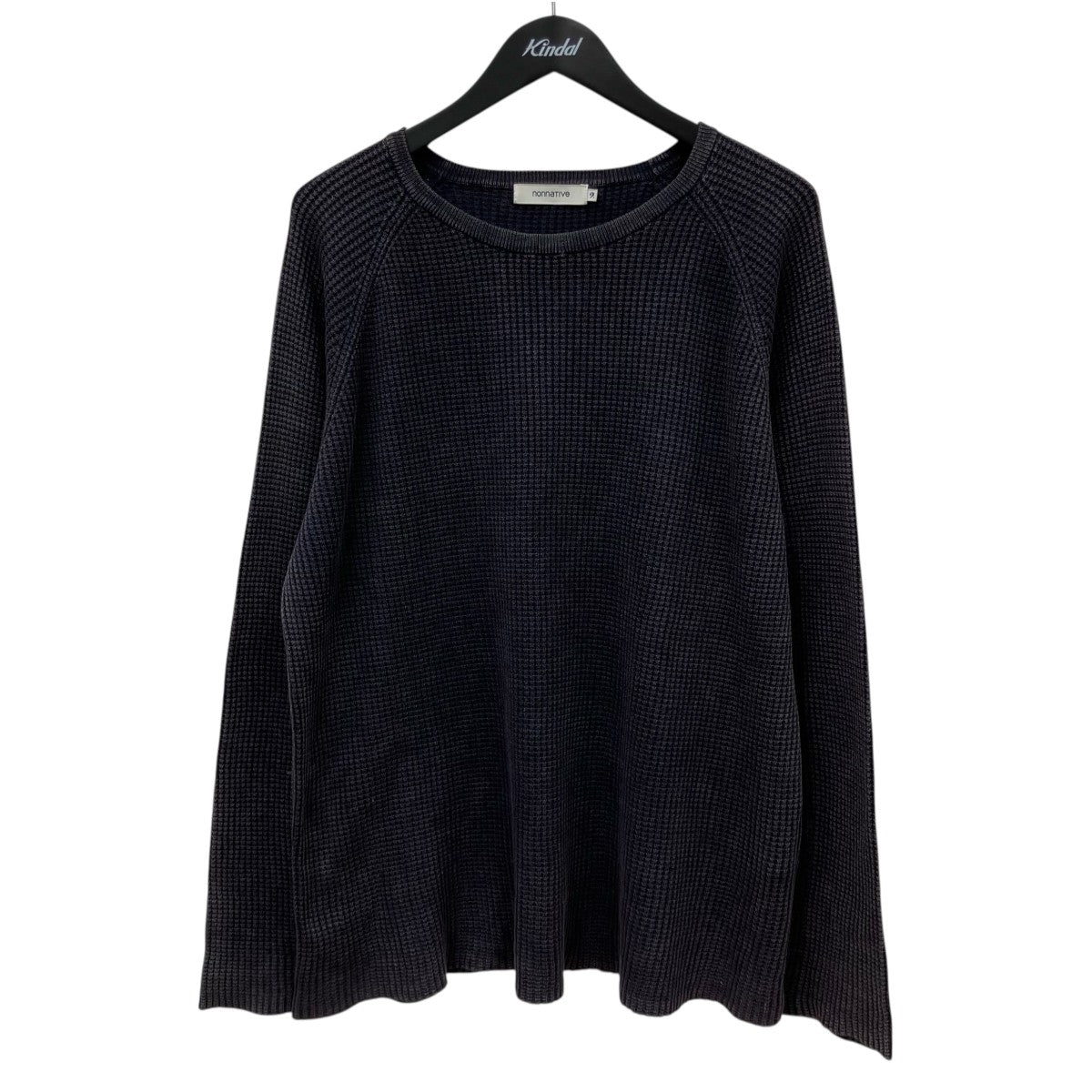 HANDYMAN SWEATER COTTON YARN WAFFLE OVERDYED オーバーダイワッフルカットソー
