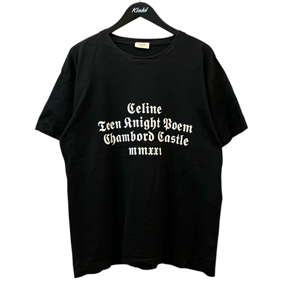 CELINE セリーヌ フロント ロゴ クルーネック 半袖Tシャツ カットソー ブラック レディース 2X314916G CELINE（セリーヌ） フロント ロゴ クルーネック 半袖Tシャツ