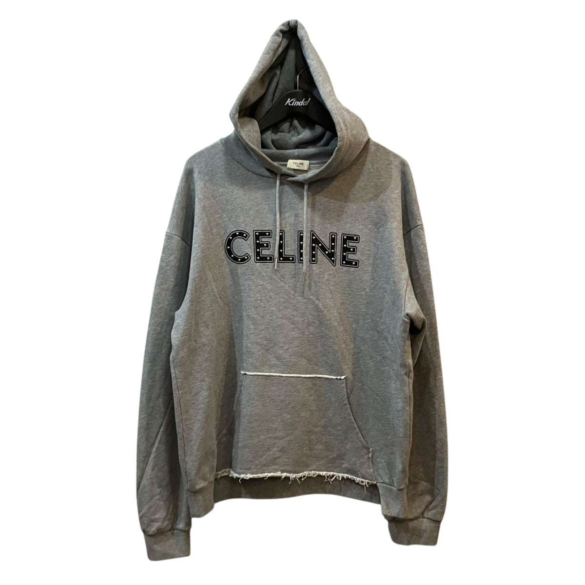 CELINE(セリーヌ) スタッズ ロゴプリント プルオーバー フーディー